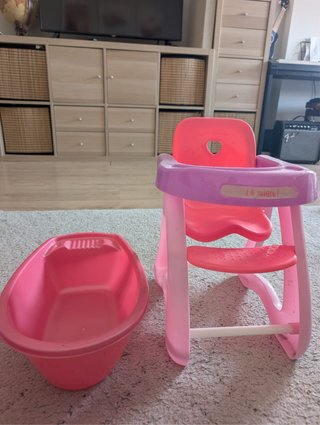 Juguete Baño y Trona Rosa