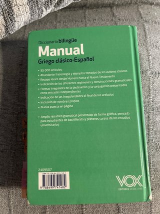 Manual griego clásico-español diccionario bilin...
