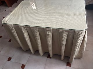 Mesa camilla rectangular con cristal