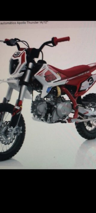 Pit Bike 110cc Semiautomática Roja y Blanca