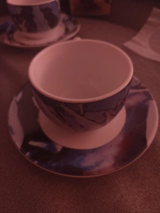4 Tazas Cappuccino/Té con Plato Tognana porcelana
