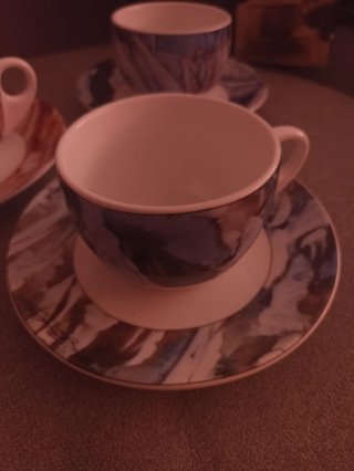 4 Tazas Cappuccino/Té con Plato Tognana porcelana