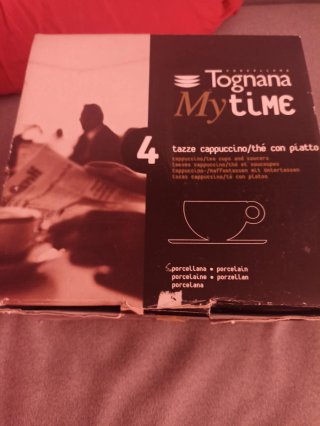 4 Tazas Cappuccino/Té con Plato Tognana porcelana