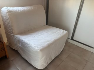 Sillón cama IKEA blanco con funda