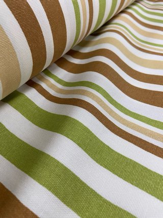Tessuto Cotone Righe Marrone e Verde