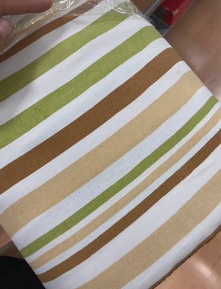 Tessuto Cotone Righe Marrone e Verde
