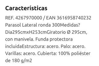 2 Sombrillas Hyba Ronda 300 Nuevas