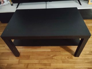 Sofá 3 plazas gris, y mesa de centro de salón