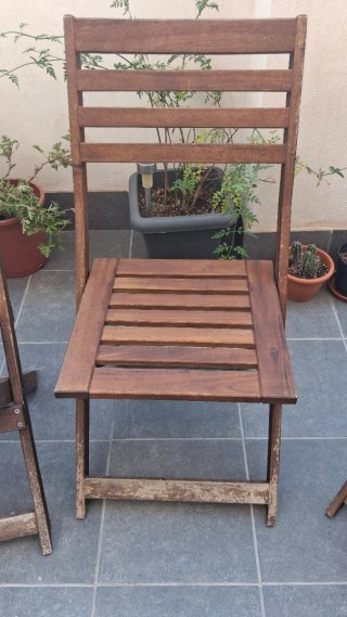 Conjunto 4 Sillas Madera Terraza Plegables
