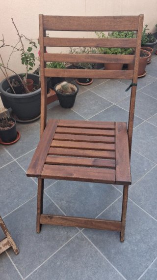 Conjunto 4 Sillas Madera Terraza Plegables