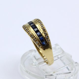 Anillo Oro 18kt Zafiros y Diamantes