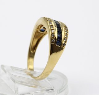 Anillo Oro 18kt Zafiros y Diamantes