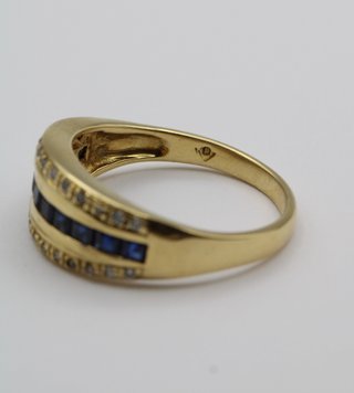 Anillo Oro 18kt Zafiros y Diamantes
