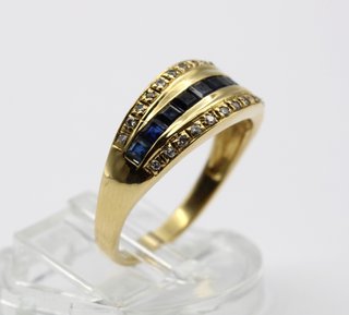 Anillo Oro 18kt Zafiros y Diamantes