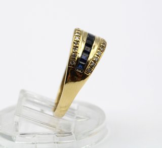 Anillo Oro 18kt Zafiros y Diamantes