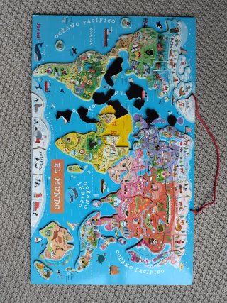 Mapa Mundi Puzzle Magnético Janod