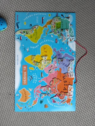 Mapa Mundi Puzzle Magnético Janod