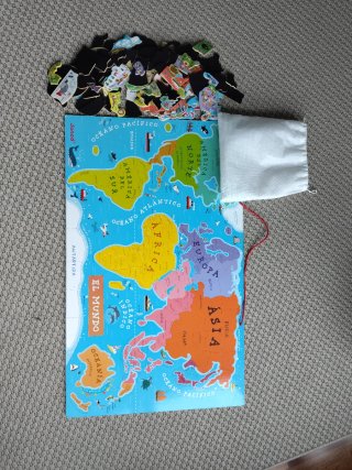 Mapa Mundi Puzzle Magnético Janod