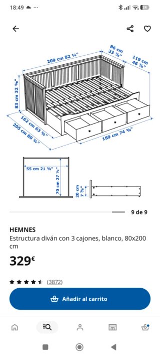 Cama nido Ikea Hemmes blanca