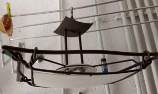 Lámpara de techo rústica metal y cristal