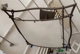 Lámpara de techo rústica metal y cristal