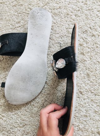 Sandalias piel 40 con pedrería