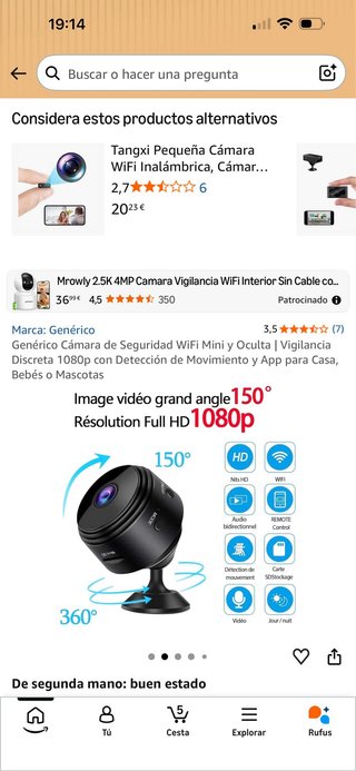 Cámara espía 4K YESWE