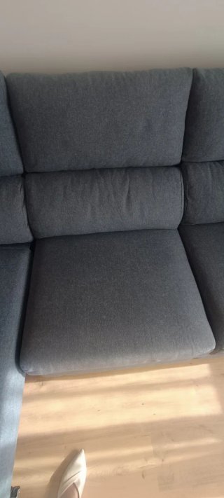 Sofá 3 plazas con chaiselongue azul