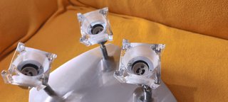 Plafón techo 4 focos cristal y acero