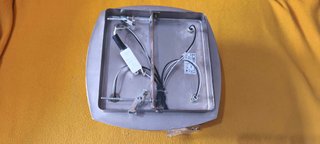 Plafón techo 4 focos cristal y acero