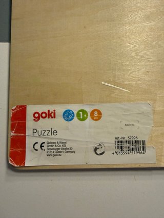 Puzzle madera Goki vehículos bebé