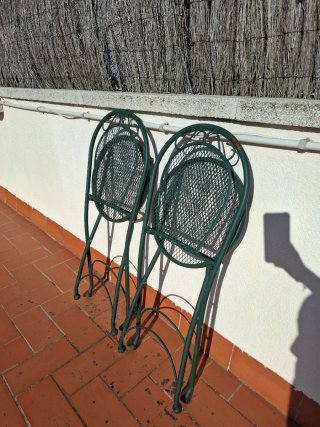 2 Sillas de metalicas Plegables Verdes