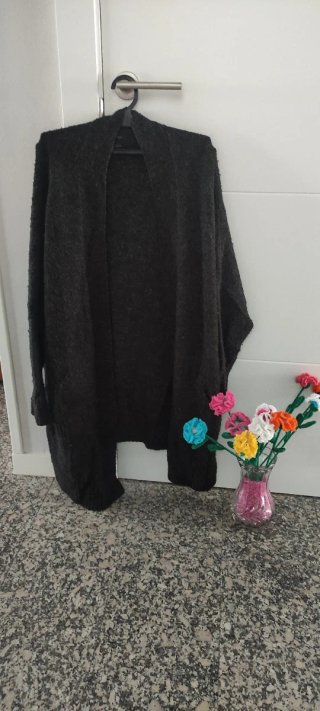 Chaqueta Lana Mujer 3/4 Gris oscuro.