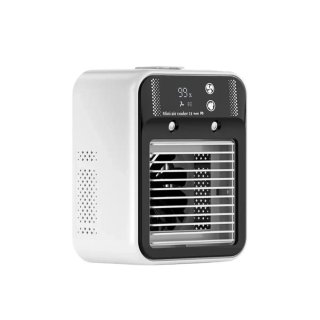 Mini ventilador escritorio blanco y negro