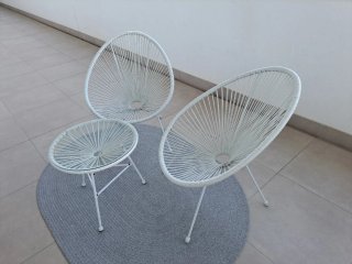 Conjunto mesa y 2 sillas terraza Acapulco