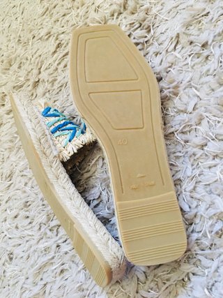 Sandalias Macarena Talla 40 Beige/Azul