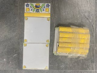 Azulejo artesanal pintado a mano decorativo