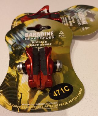 Zapatas freno Baradine 471C Shimano rojo (Un par).