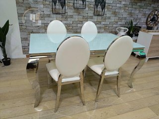 Conjunto Mesa + 4 Sillas Estilo Vanguardia