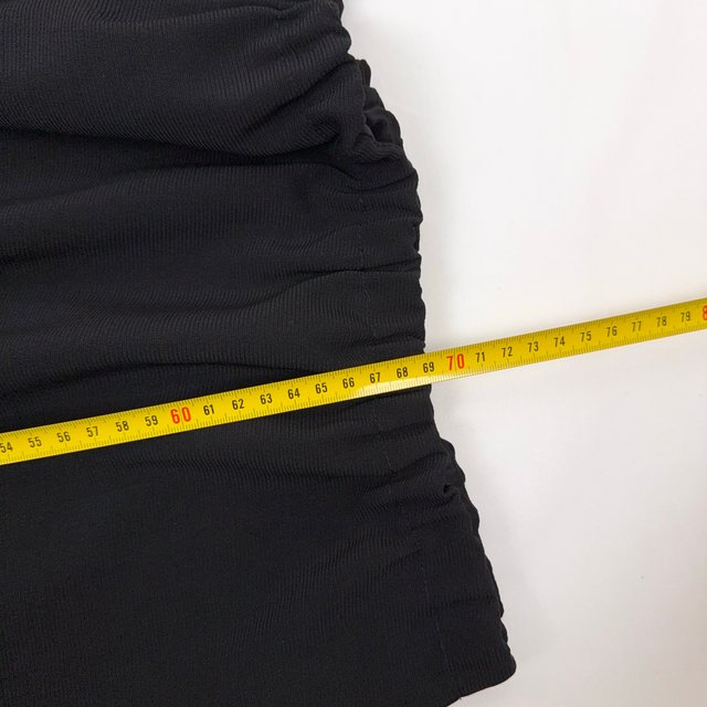 Vintage Black Ruffle Hem Midi Skirt