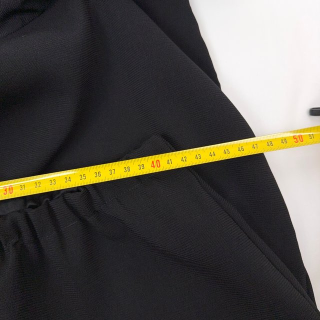 Vintage Black Ruffle Hem Midi Skirt