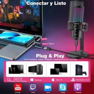 Micrófono USB ZealSound para juegos Phone teléfono