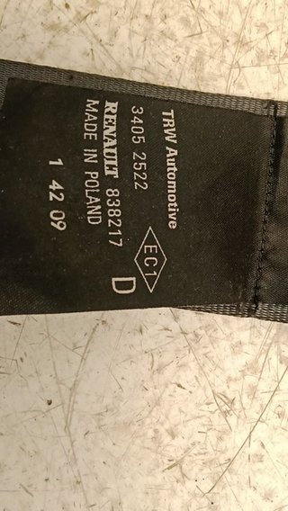 CINTURON SEGURIDAD DELANTERO DERECHO RENAULT CLIO
