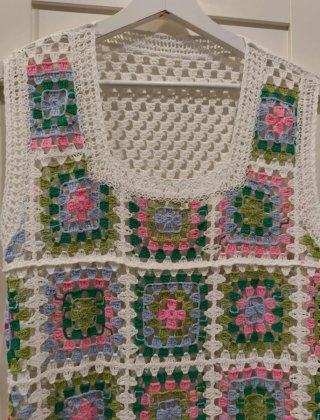 Vestido crochet veraniego multicolor
