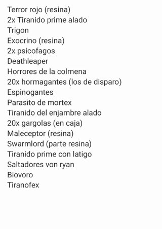 Ejército Tiranidos Warhammer 40k