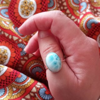 Anillo Plata con Piedra Larimar