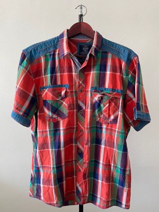 Camisa Samurai manga corta cuadros