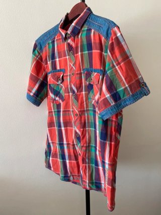 Camisa Samurai manga corta cuadros