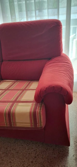 Conjunto Sofás 3 y 2 Plazas Rojo