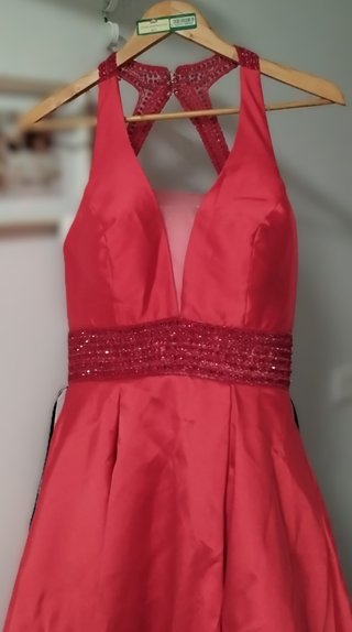 Vestido fiesta rojo espalda descubierta